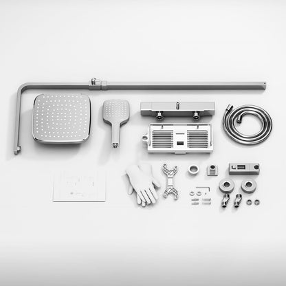 Complete Douche Set – Douchekraan – Regendouche – Handdouche – Thermostaatkraan – Hoogglans Chroom – Constante Temperatuurregeling