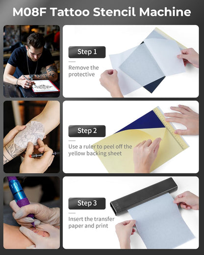 Tattoo Stencil Printer – Tattoo Printer – Tattoo Transfer Printer – Thermische Printer – Mobiele Tattoo Printer – Draadloos Bluetooth – Tot 140 Prints Per Batterij