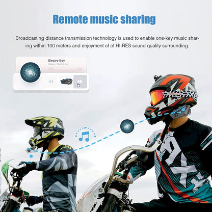 FreedConn FX Motorfiets Bluetooth Headset met Muziek Delen, 2 stks FX 10 Riders 1500m Groep Helm Bluetooth Intercom met Ruisonderdrukking/FM Radio, /Universele Koppeling/Zwart Ultradunne Body
