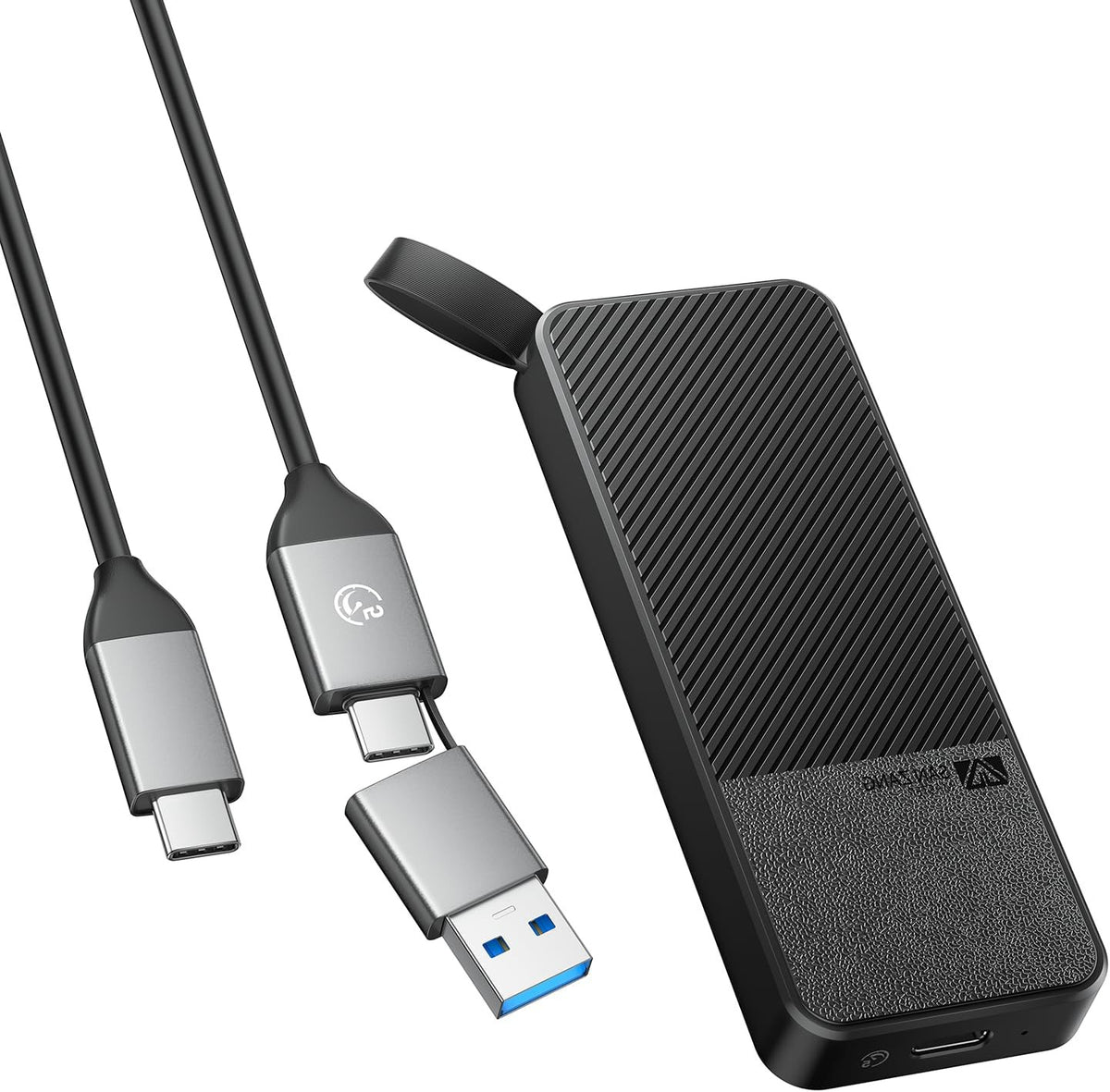 SAN ZANG MASTER Portable SSD 2TB, USB 3.2 Gen2 Portable SSD, with USB-C Cable, 560MB/s Reading, 520MB/s Writing, Reliable Storage for Mac, Laptop, USB-C Smartphone and More, Black - QUORE
