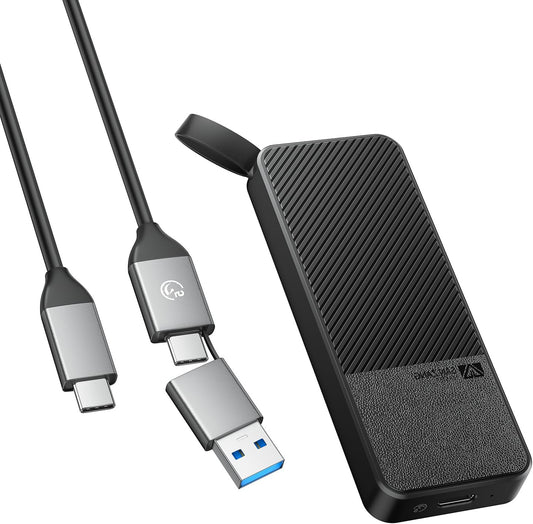 SAN ZANG MASTER Portable SSD 2TB, USB 3.2 Gen2 Portable SSD, with USB-C Cable, 560MB/s Reading, 520MB/s Writing, Reliable Storage for Mac, Laptop, USB-C Smartphone and More, Black - QUORE