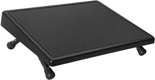 Wedo 103211501 voetensteun EDV, plaatstaal, antislip rubberen bekleding, 4 treden helling, afgeronde randen, rubberen voetjes, TÜV/GS getest, zwart