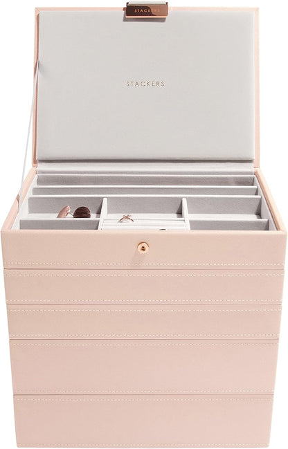 Stackers Blush Pink Classic Medium Jewellery Box, Set of 5