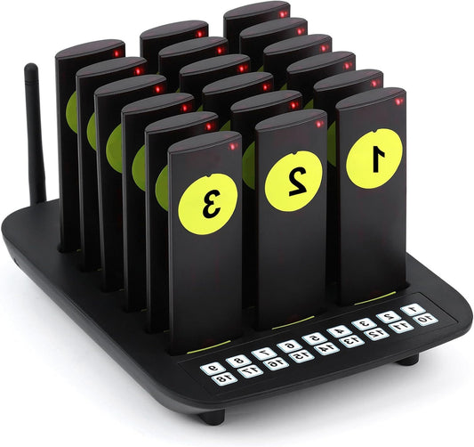 Pager Call System, Wireless, Restaurant Pager System, Wireless Outdoor Call System, 800 Metres, Call History, Easy to Operate, for Guests, Call System for Food Cart - QUORE