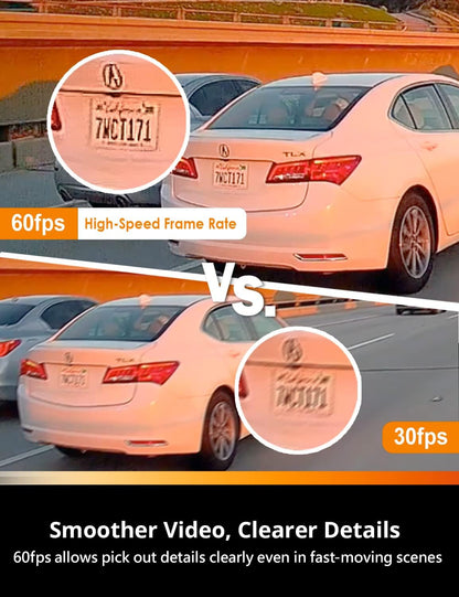 Dashcam Voor En Achter – Dubbele Dashcam – Dashboardcamera – Autocamera – Auto Camera – 1080P 60 Fps Met Wifi En GPS – Nachtzicht, G-Sensor En Parkeermodus