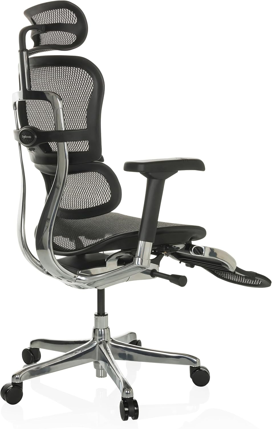 hjh OFFICE Bureaustoel ERGOHUMAN Plus LEGPRO I hoogwaardige bureaustoel met ergonomische rugleuning, zwart, 652298