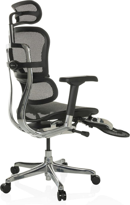 hjh OFFICE Bureaustoel ERGOHUMAN Plus LEGPRO I hoogwaardige bureaustoel met ergonomische rugleuning, zwart, 652298