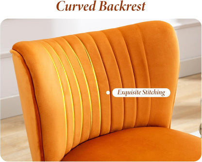 Fauteuil Velvet – Velours Stoel – Eetkamerstoel – Accentstoel – Loungechair – Zacht Hoogwaardig Schuim – Gouden Metalen Poten - QUORE