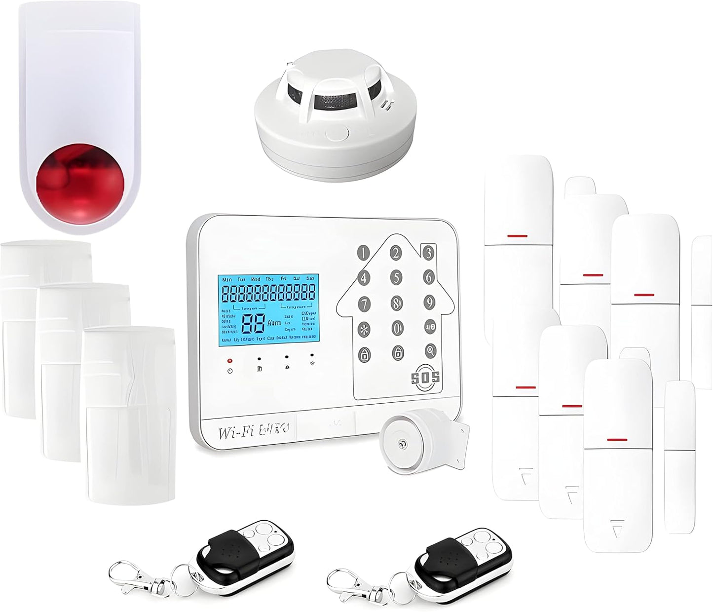 LIFEBOX - Alarminstallatie voor thuis, draadloos, WLAN, internetbox en GSM Futura, wit, Smart Life – alarm, schaalbaar, zonder contract en verbonden – gewoon je huis – set dier 6