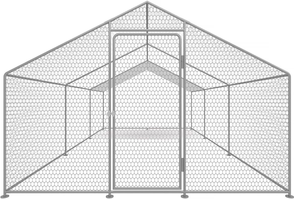 Kippenhok – Kippenren – Kippenverblijf – Pluimveehok – Kippenkooi – Verzinkt Staal – 18 m² Grootte (6x3x2m)