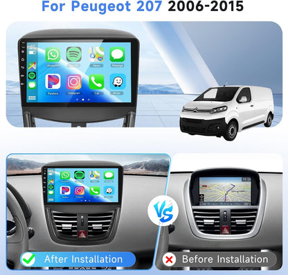Autoradio – CarPlay Autoradio – Multimedia Radio – Auto Radio – 1-DIN Radio – 9 Inch Touchscreen – Draadloze CarPlay & Android Auto – Inclusief Achteruitrijcamera