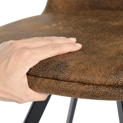 FurnitureR Rolling Seat Eetkamerstoelen, Beddengoed, Suede Bruin, D38xB44xH84CM