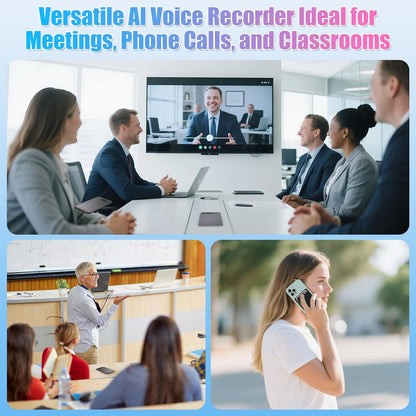 AI Digitale Voice Recorder 64 GB – Dictafoon – Dicteerapparaat – Spraakrecorder – Geluidsrecorder – 118+ Talen – Real-time Transcriptie & Automatische Samenvatting