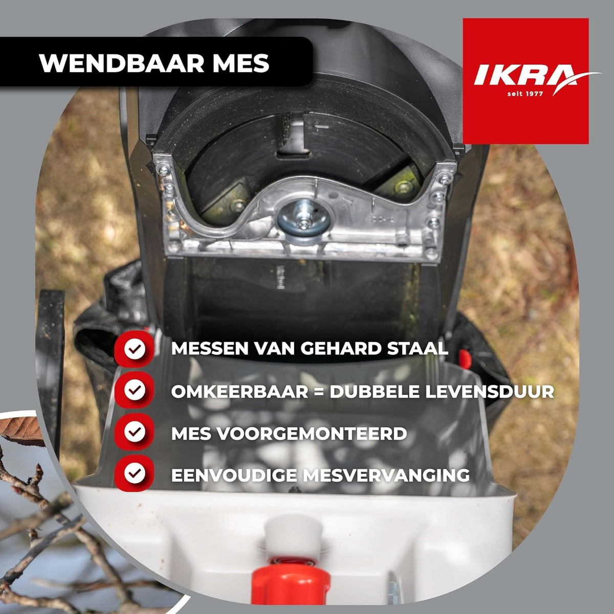 IKRA Elektrische Hakselaar IMH 2800, incl. opvangzak 45l, 2800W, incl. 2x extra omkeermessen