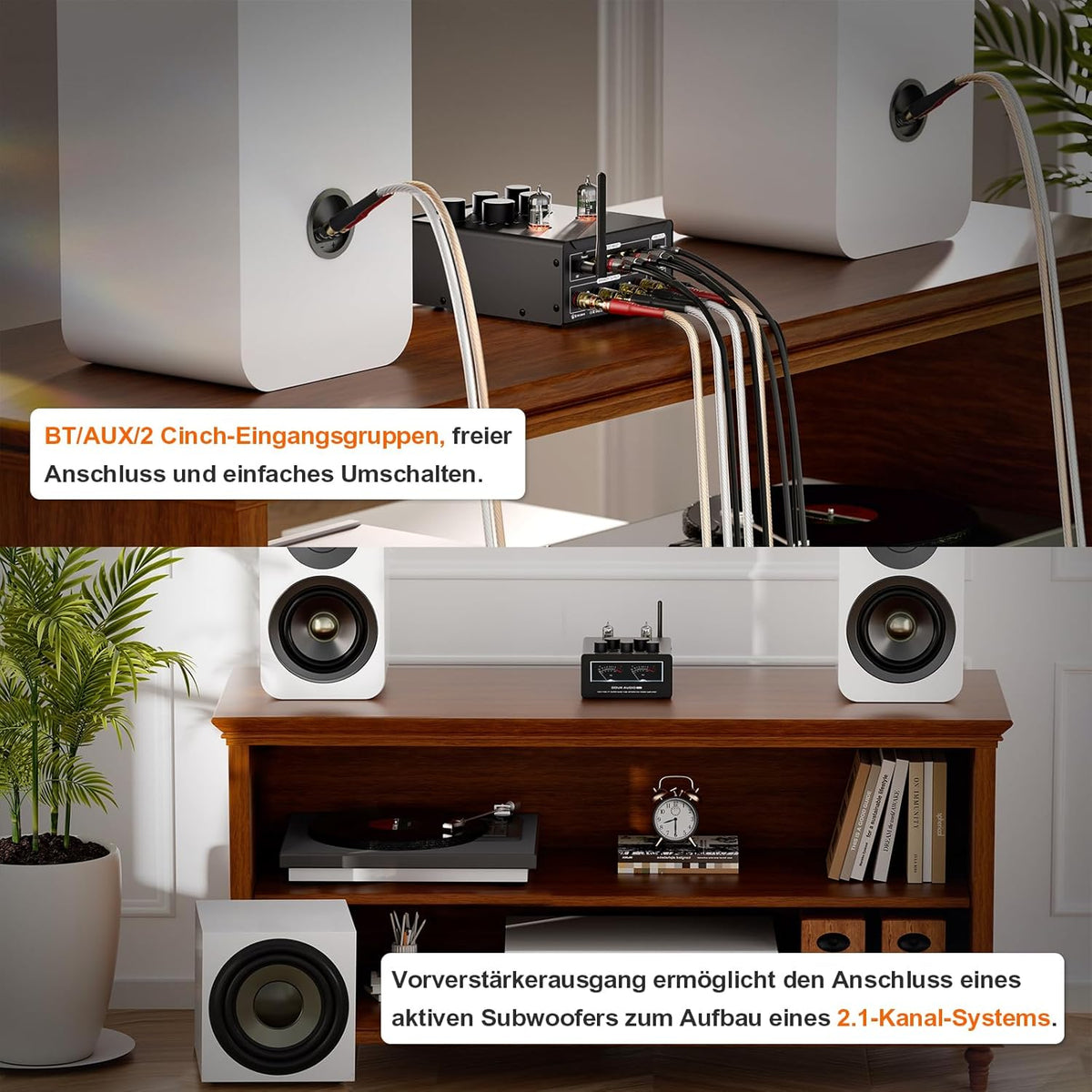 Douk Audio T6 PRO Bluetooth buisversterker: 300 W x2 TPA3255 2-kanaals stereo versterker - dual VU-meter & super bas - voor thuisbioscoop- en hifi-systemen (zwart)