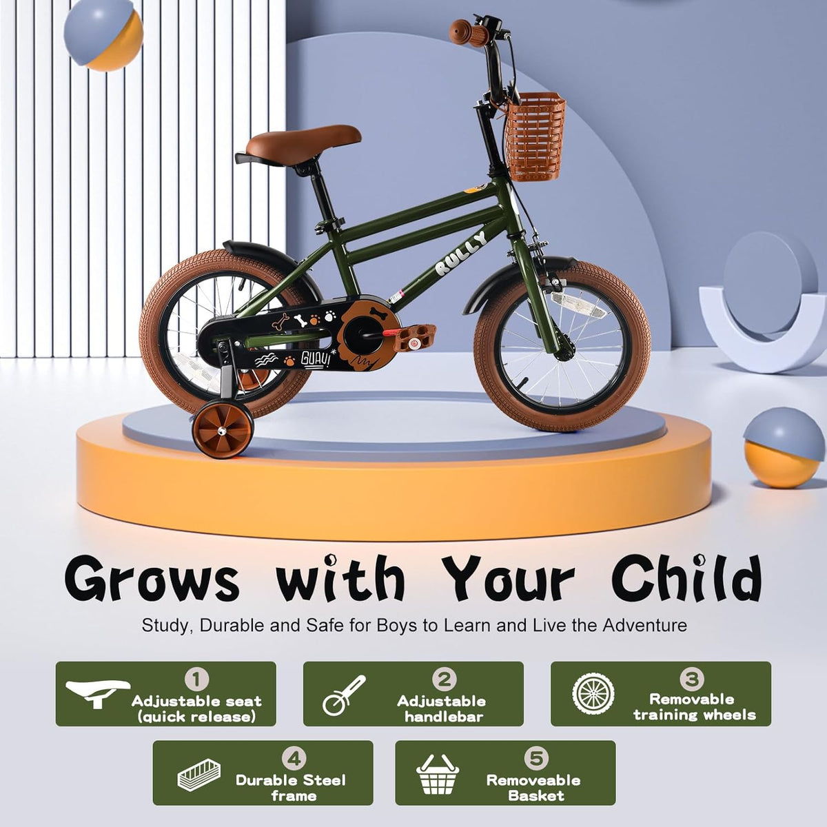 RULLY 16 inch jongensfiets in groen