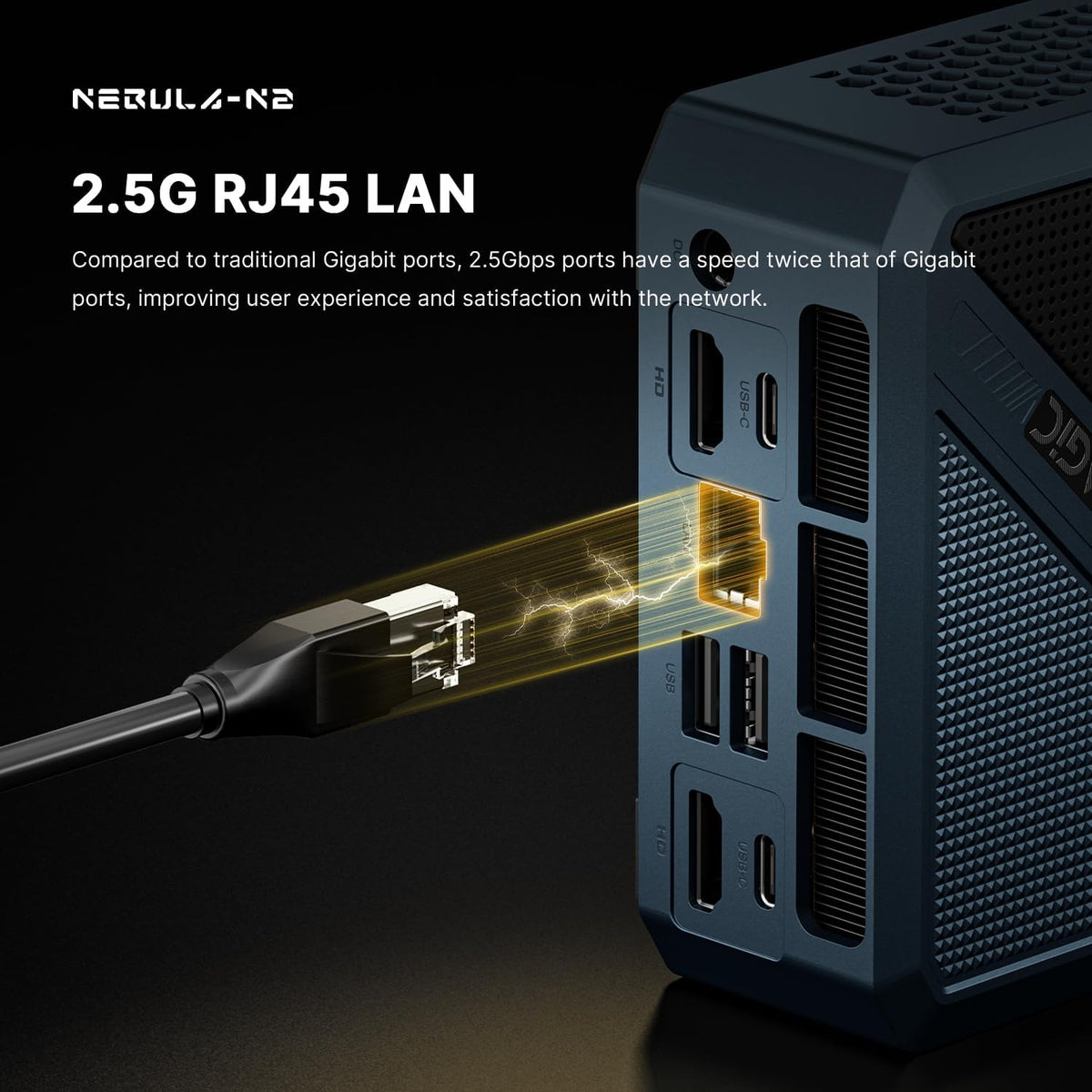 N2 Pro Mini-PC Ryzen 7 6800H (8C/16T, 4,7 GHz), gaming-desktop, 32 GB DDR5,1TB SSD, Pre-OS11 Pro/WiFi 6E/BT5.2/2,5GLAN/4K UHD/Quad Monitor/Thuis/Kantoor