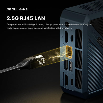 N2 Pro Mini-PC Ryzen 7 6800H (8C/16T, 4,7 GHz), gaming-desktop, 32 GB DDR5,1TB SSD, Pre-OS11 Pro/WiFi 6E/BT5.2/2,5GLAN/4K UHD/Quad Monitor/Thuis/Kantoor