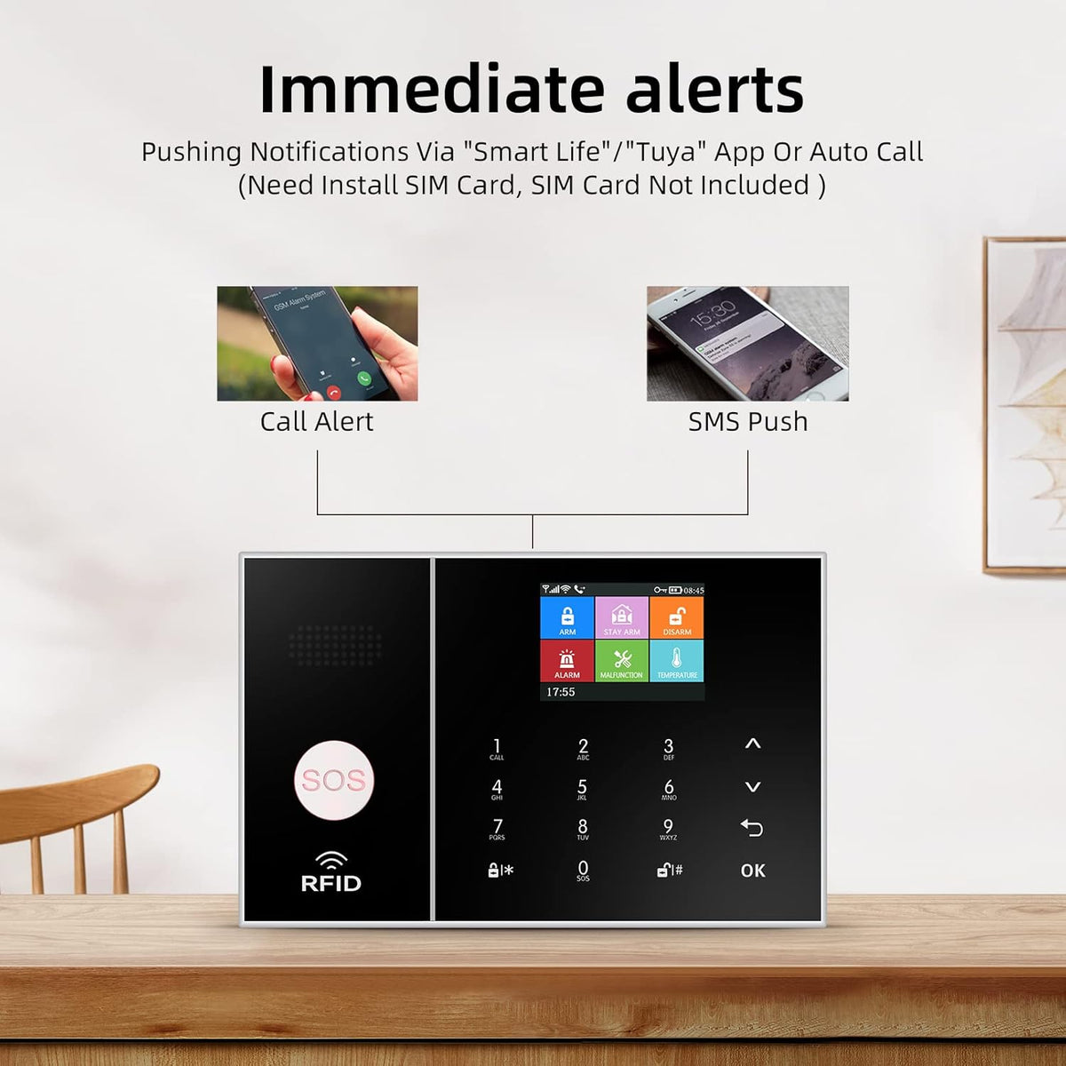 home 4G Smart Security Alarm Kit, Draadloos WiFi Alarmsysteem