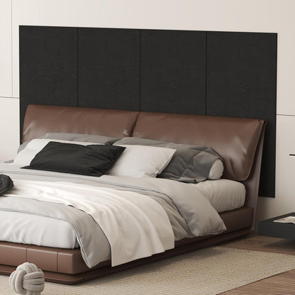 TONOR Grote akoestische panelen, zelfklevend, 112 x 55 cm, geluidsisolatieplaten, akoestische platen voor wandbekleding, akoestische behandeling en wanddecoratie, studio, huis, kantoor, zwart