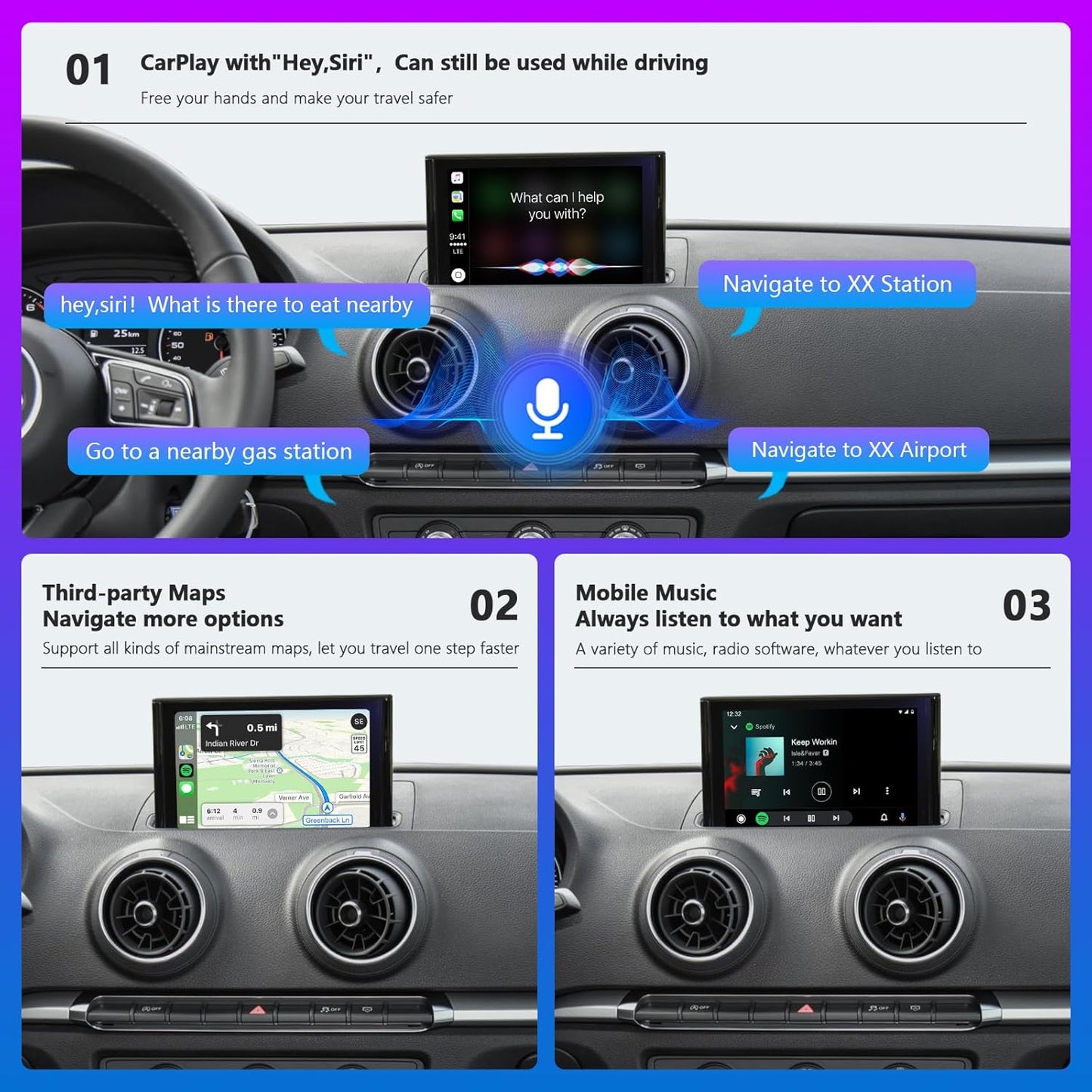 Draadloos CarPlay Android Auto Interface – CarPlay Module – Android Auto Adapter – Infotainment Upgrade – Auto Multimedia Decoder – Draadloze Connectiviteit – Ondersteuning Siri & Achteruitrijcamera