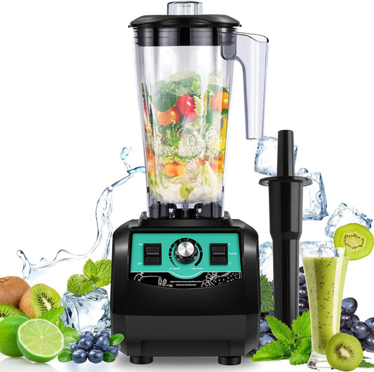 Huanyu Commerciële karafmixer, 3 liter, 2200 W, krachtige mengkraan, multifunctionele citruspers voor het hakken van ijs, fruit, groenten, smoothies, commerciële mixer