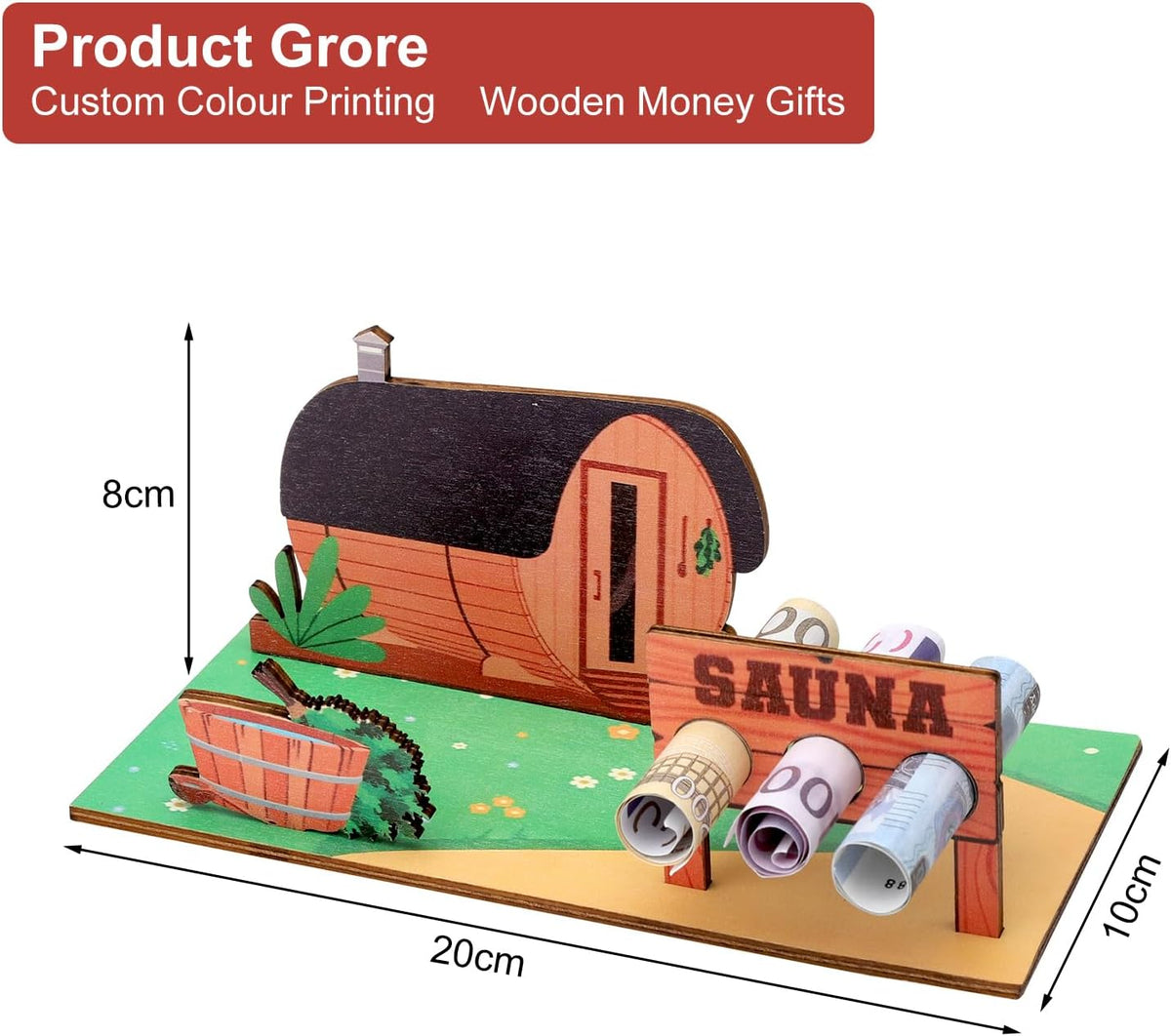Regalos para sauna tarjetas de madera 3D rekken saludables, Decoraciones voor sauna Decoraciones saludables Vales para sauna, mini sauna accessoires de sauna como rekken de vacaciones Regalos