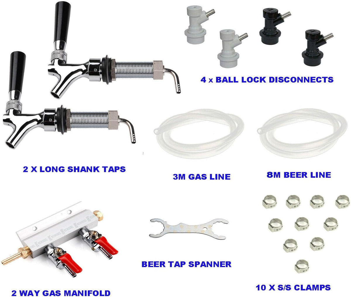 Triplej Ball Lock Bier Keg Kegerator Bier Conversie Kit (2-weg Kegerator Conversie Kit)