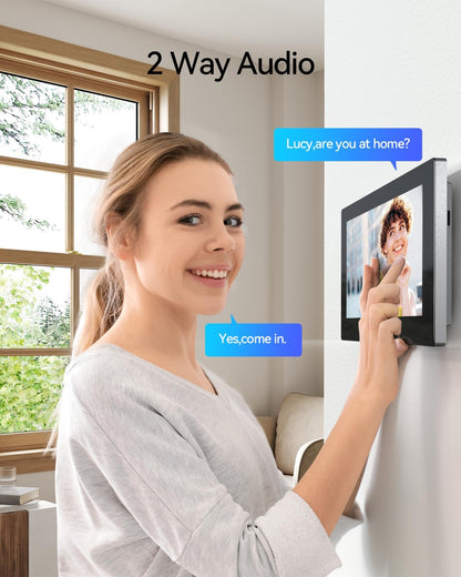 TMEZON Video-deurintercom, wifi, smart 2 kabels, video, intercominstallatie, M790, 1080P, monitor en buitenbel, met camera, app/kaart, RFID-ontgrendeling