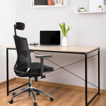 hjh OFFICE Porto Max 657240 Professionele bureaustoel, stof/net, zwart, ergonomisch, hoofd- en lendensteun verstelbaar