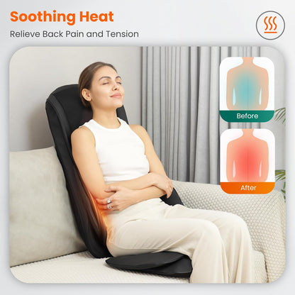 Snailax Verbeterd Shiatsu massagekussen met warmte, massagekussen met compressie, kneden, trillingen, full-body massageapparaat voor rug, nek, schouder, rugmassageapparaat, geschenken