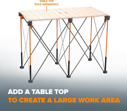 BORA Duizendpoot CT6 36 inch hoge draagbare opvouwbare werkstandaard met draagriem, inklapbare werkbank, bouwtafel, ondersteuning, zaagkop, 2ft x 4ft, 36 inch werkhoogte, 2 pond gewichtscapaciteit