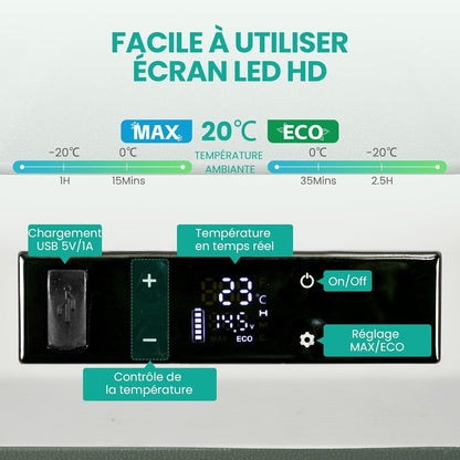 Alpicool 44L Autokoelkast NL50 12V Draagbare Autokoelkast met Vriezer Koelkasten 12V/24V DC 100~240 Volt AC Elektrische Koelbox voor Camping, RV, Roadtrip, Picknick, Truck, Camper -20℃-20℃
