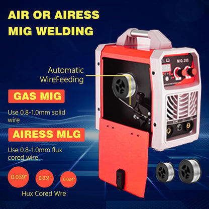 3-in-1 lasapparaat, multifunctionele MIG-lasmachine 200A Core Line met LCD-kleurendisplay, IGBT-inverter voor MIG/MMA/Lift TIG-lassen