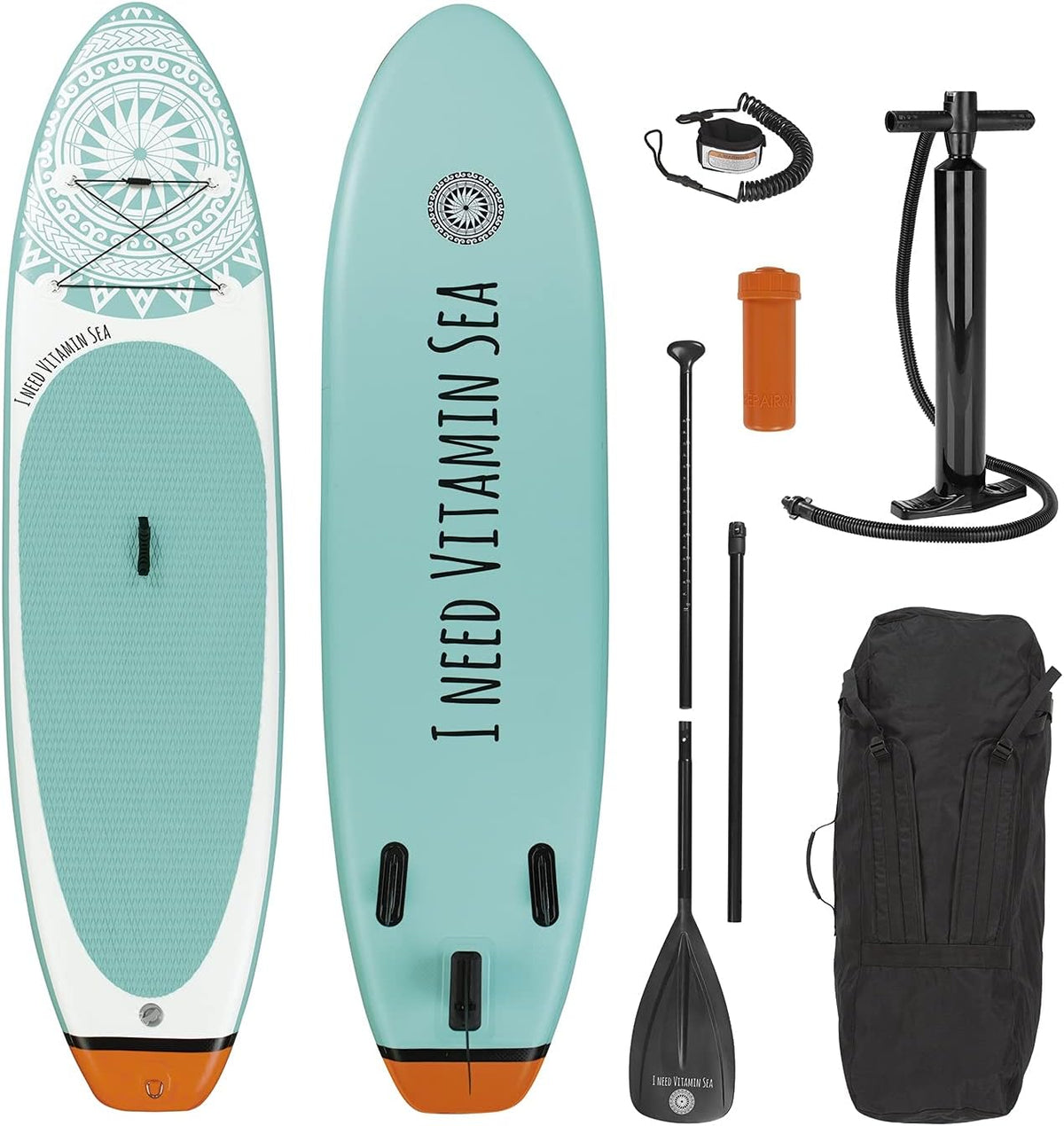 EASYmaxx Stand-up paddle-board 'I need Vitamin Sea' | SUP incl. draagtas, reparatiekit en luchtpomp, met praktische draaggreep | premium kwaliteit