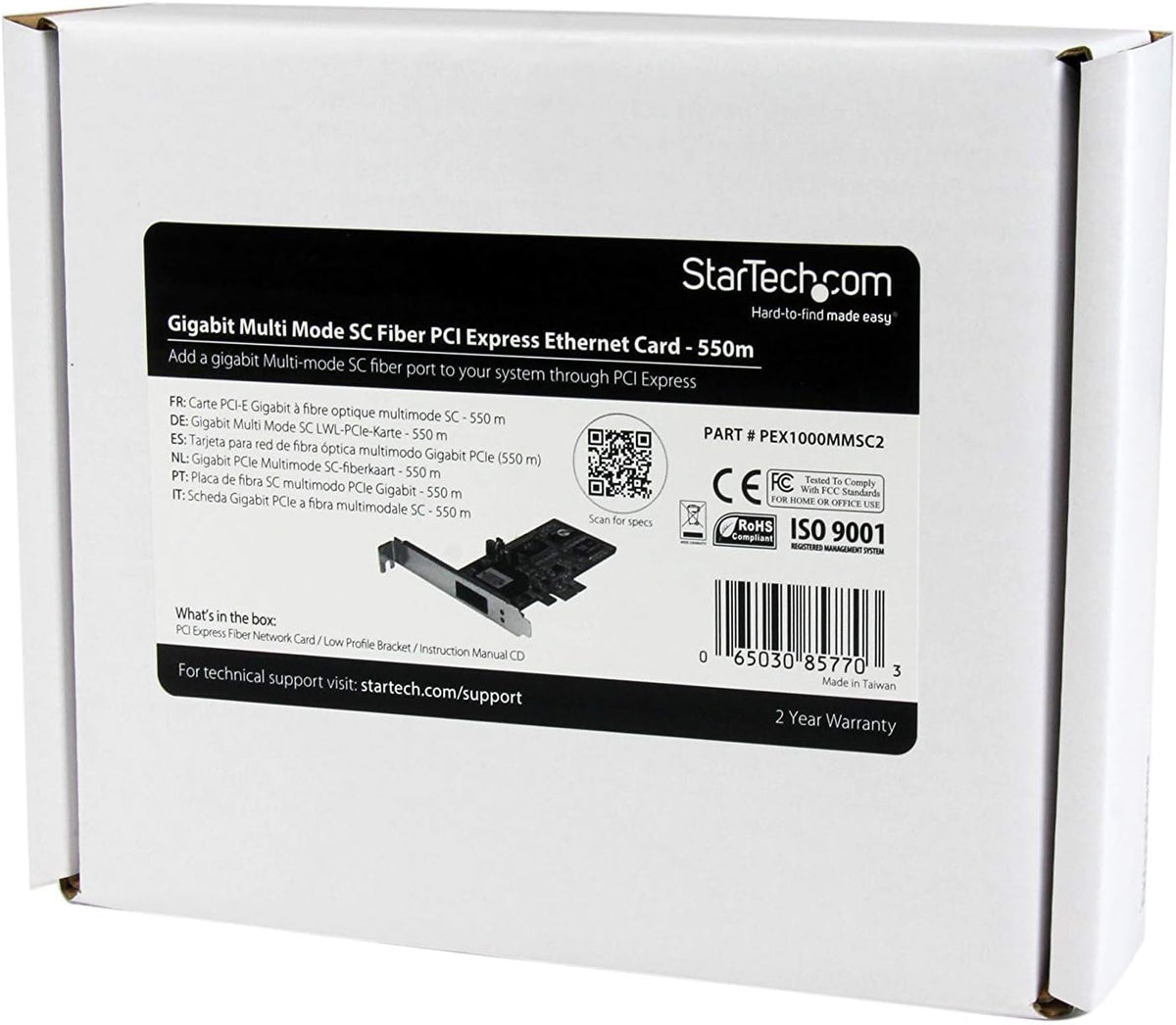 StarTech.com LWL/Glasvezel PCI Express Gigabit Netwerkkaart - SC Fibre Channel Multimode NIC - 550m - PCIe GbE Fiber Network Card