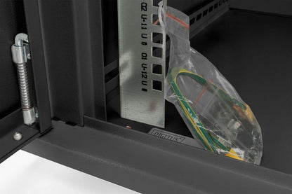 Netwerkkast – Serverkast, Rack, Datakast, Wandkast – 19 Inch, 12 HE, Wandmontage, 450 Mm Diepte, Zwart – Afsluitbare Frontdeur Met Veiligheidsglas – Verwijderbare Zijpanelen