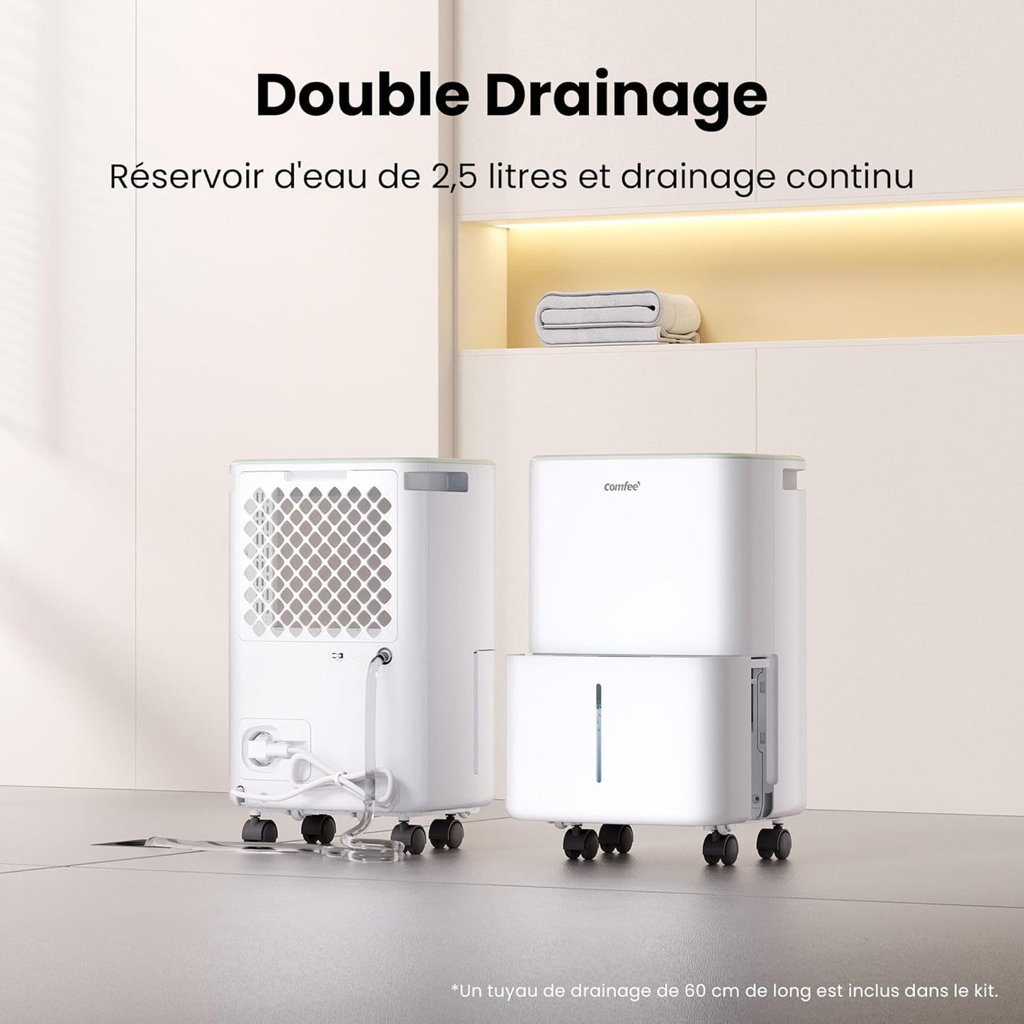 Luchtontvochtiger – Ontvochtiger – Droger – Airdryer – Vochtvreter – 10 Liter Per Dag Capaciteit – Voor Ruimtes Tot 16 m² - QUORE