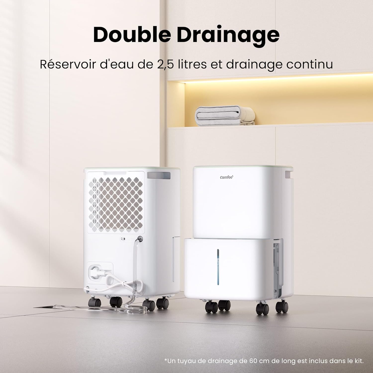 Luchtontvochtiger – Ontvochtiger – Droger – Airdryer – Vochtvreter – 10 Liter Per Dag Capaciteit – Voor Ruimtes Tot 16 m² - QUORE