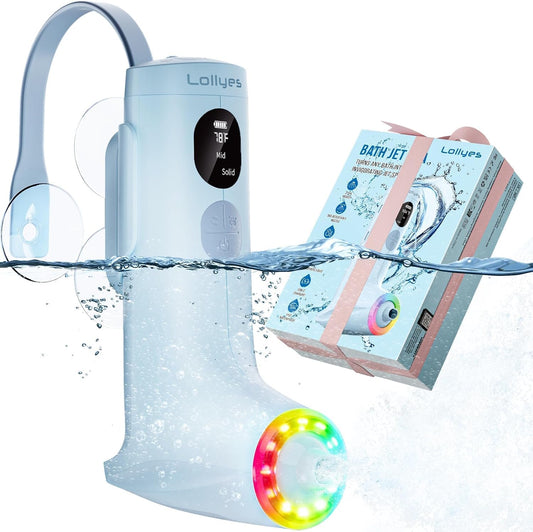 Bath Jet Spa, Bubble/Jet-modus, draadloze draagbare badkuipaccessoires met 2600mAh batterij, IP67 waterdicht, led-licht en temperatuurweergave, 3 snelheden verstelbaar, ideaal ontspannend cadeau voor