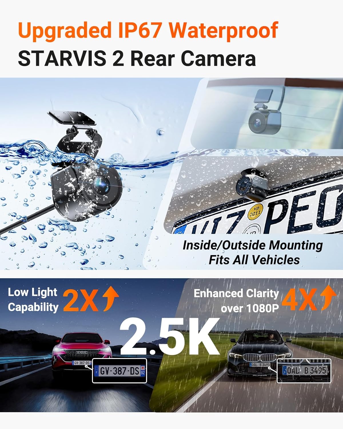 VANTRUE Starvis 2 N4 Pro S 4K dashcam voor de auto, 3-kanaals 4K + 1080P + 1440P met GPS, parkeerbewaking 24 uur, spraakbediening, IR-nachtzicht, LTE