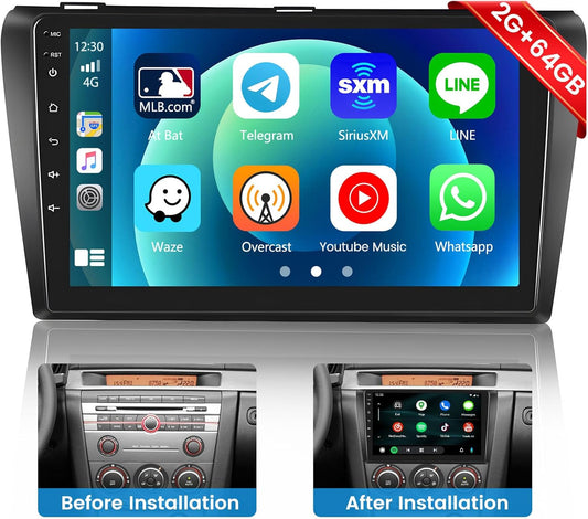 Autoradio – Autosterio – Multimedia Speler – Navigatiesysteem – Android Radio – 9 Inch Touchscreen – Android 13 Met 2GB RAM + 64GB Opslag - QUORE
