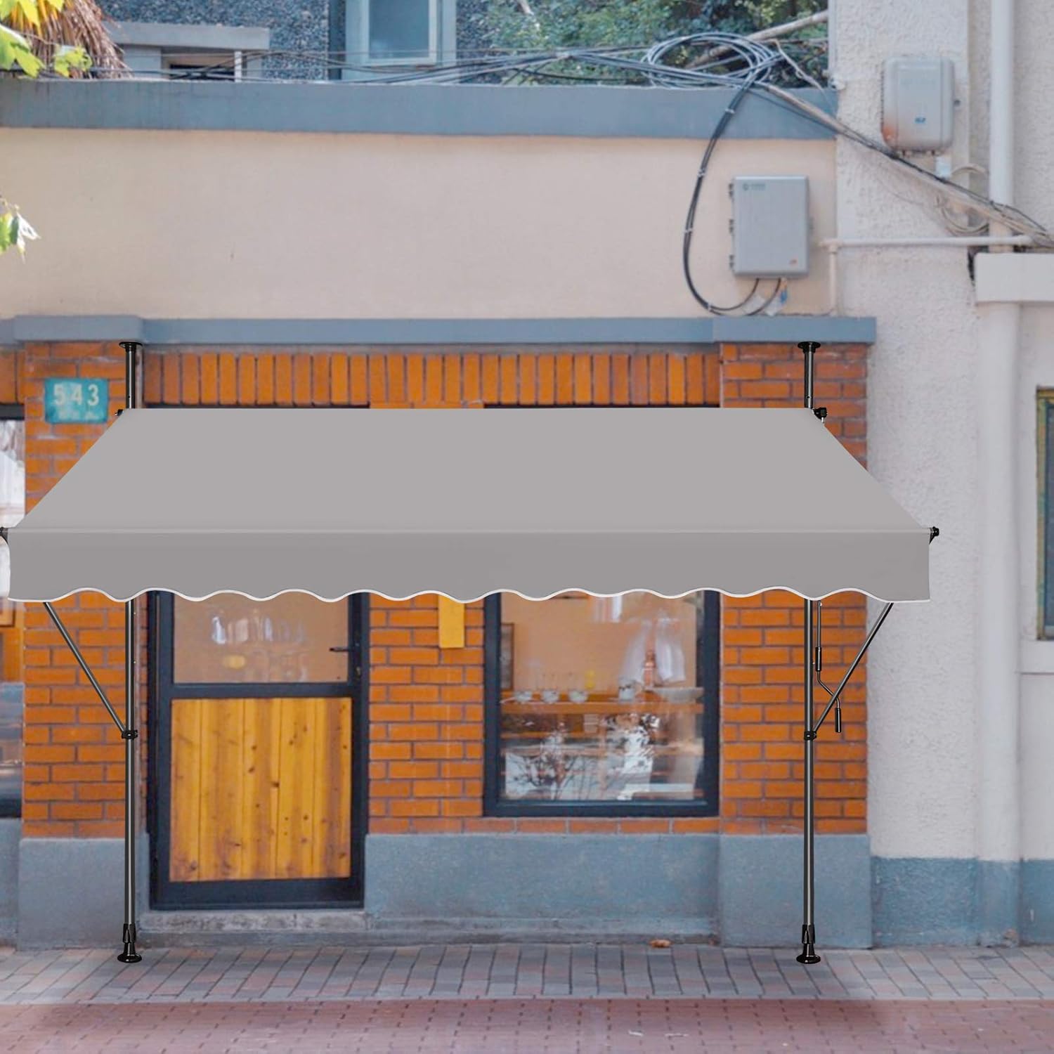 Klemluifel – Zonnescherm – Balkonluifel – Uitschuifbare Luifel – Zonwering – Verstelbare Hoogte 2-3m – UV-bestendig Polyester 350x120 cm - QUORE