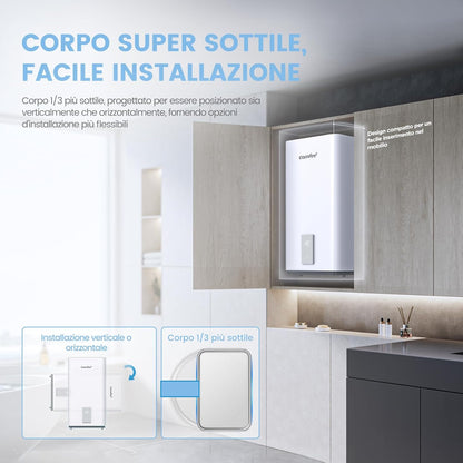 Comfee CWH15ED1350EUW Elektrische wandverwarming, 80 liter, met onderspoelruimte, compact en eenvoudig te installeren, wifi-verbinding, bediening via app, wit, energieklasse B