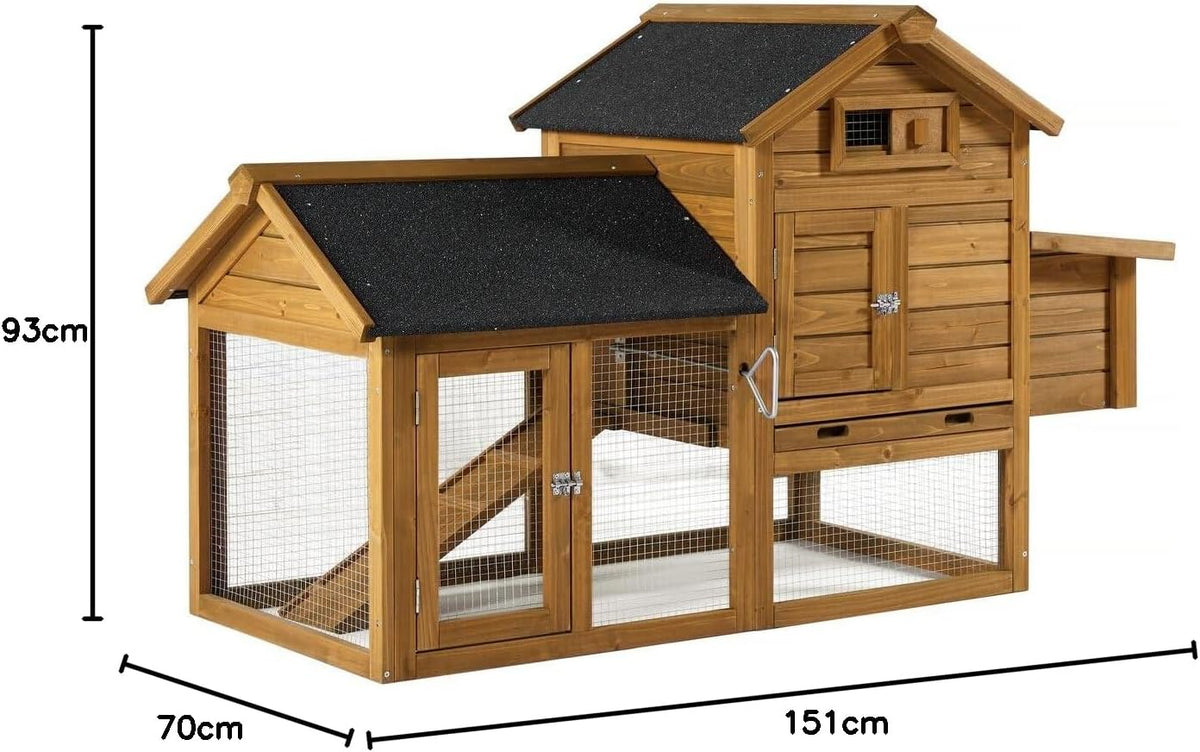 Chicken coop wood with nesting box "Poulette" - Brown - maroon