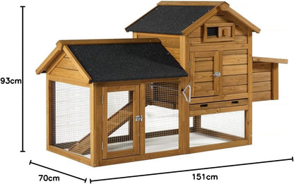 Chicken coop wood with nesting box "Poulette" - Brown - maroon