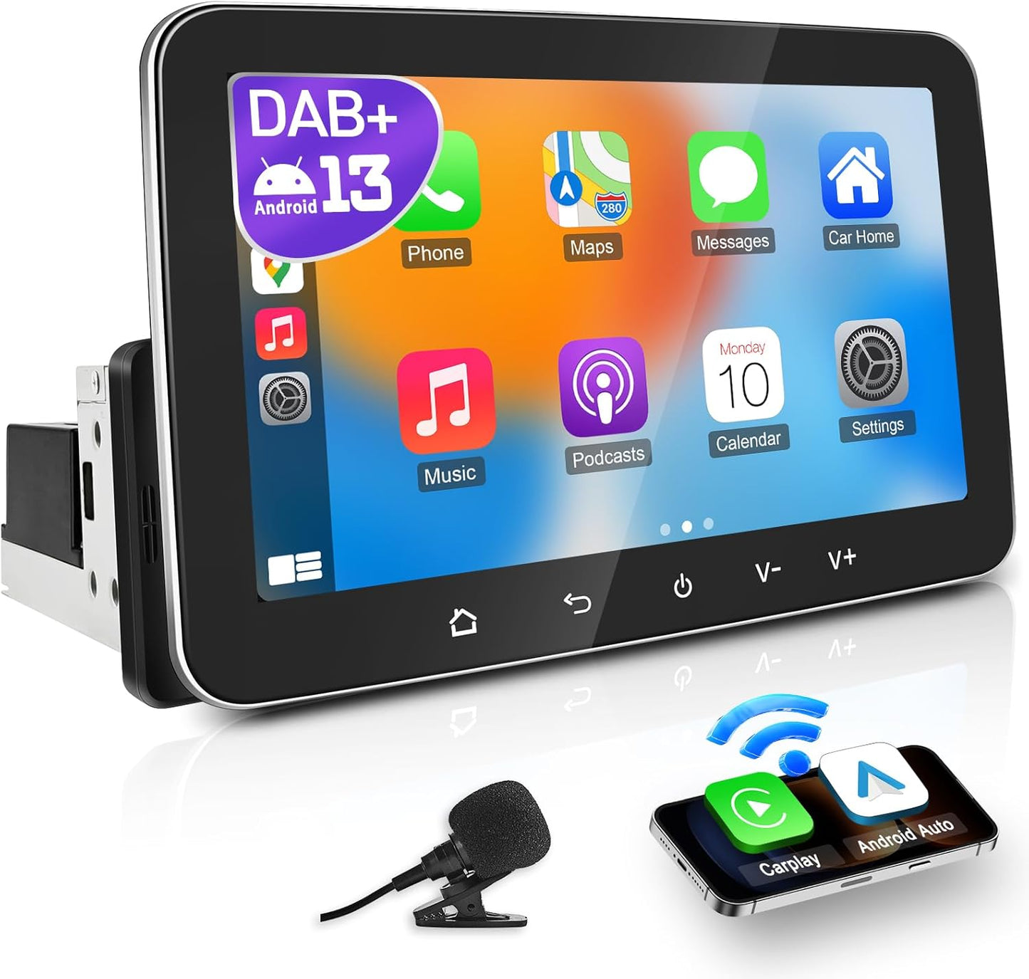 Autoradio – Autoradio Met Bluetooth – Auto Radio – 1-DIN Radio – Multimedia Radio – 7 Inch Touchscreen – Android 13 Systeem
