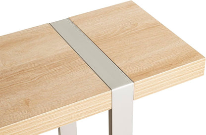 HAKU Consoletafel, eiken, grijs, metaal, spaanplaat, afmetingen: B 120 x H 82 x D 30 cm, stijl: modern