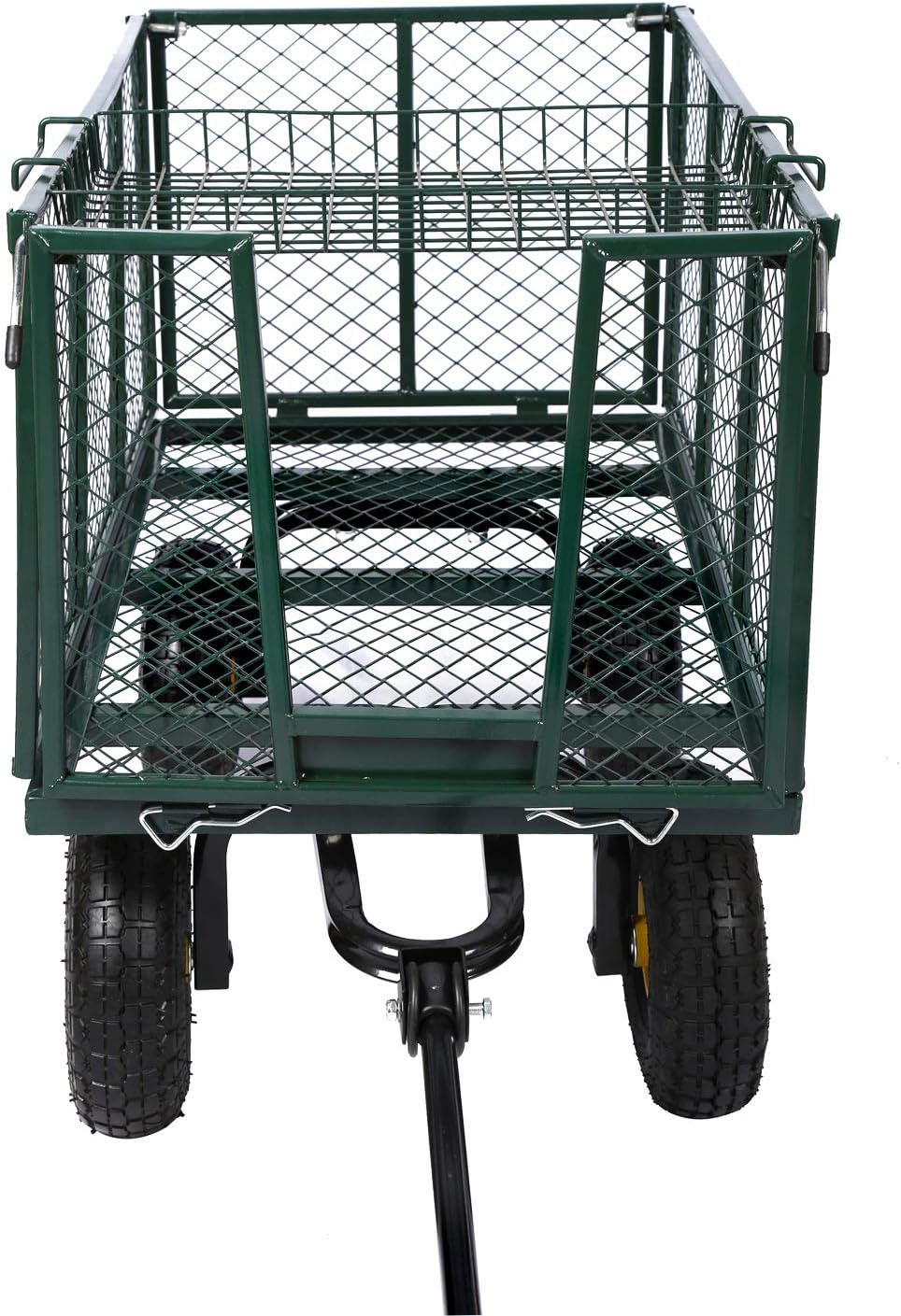 Wiltec transportwagen tot 550 kg met metalen roosters, tuinwagen met afneembaar zeil, handkar met legbord, tuinkar voor gebruik op gras en grind