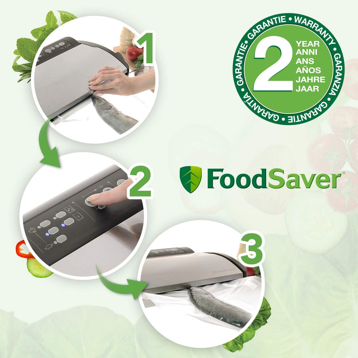 FoodSaver V2860 vacuümmachine voor droge/natte voedingsmiddelen, 100 W, zilver/zwart